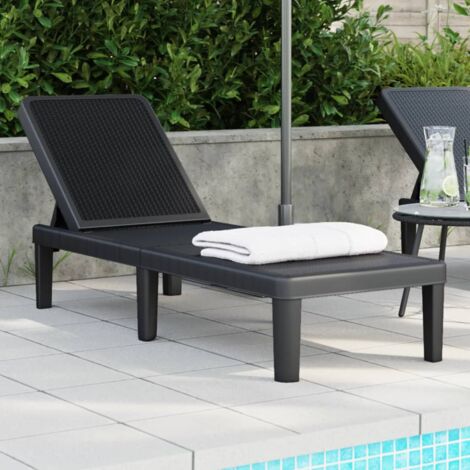 Vidaxl – Chaise longue réglable 4 positions en polypropylène – Dimensions 159 x 57 x 83,5 cm – Hauteur d'assise 28 cm – Capacité 160 kg (1/6)