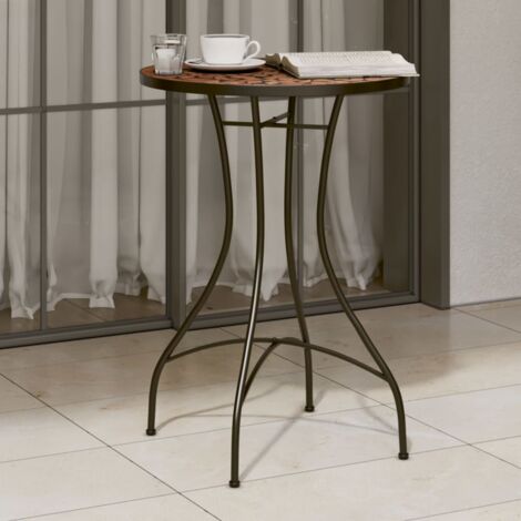 Table de bistro mosaïque terre cuite Ø50x70 cm céramique vidaXL