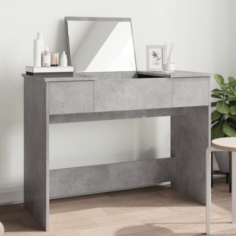 Coiffeuse avec miroir gris béton 100x45x76 cm vidaXL