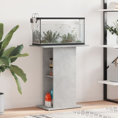 Vidaxl – Support aquarium en béton gris 60,5 x 36 x 72,5 cm – Bois d'ingénierie – Fixation murale incluse – Design moderne pour intérieur (1/6)