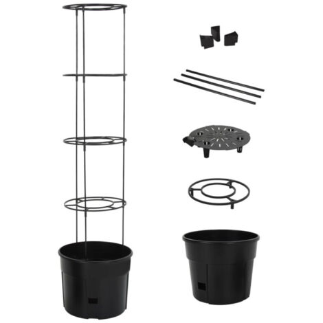 vidaXL Tomato Grower Anthracite Ø39x150 cm Polypropylene (1/5)