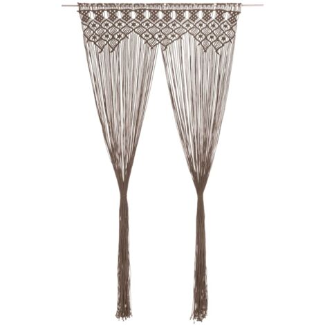 Rideau en macramé Taupe 140x240 cm Coton vidaXL703206 (1/5)