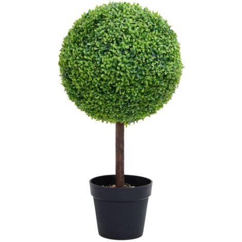 Plante de buis artificiel avec pot Forme de boule Vert 50 cm vidaXL