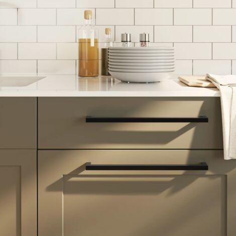 vidaXL Cabinet Handles 10 pcs Black 320 mm Stainless Steel