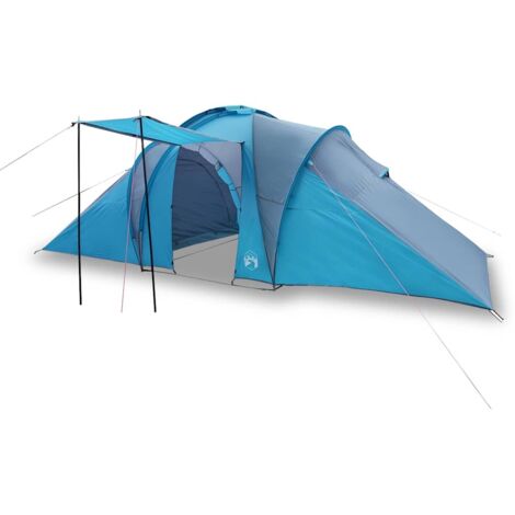 Tente de Camping Dôme 6 Places avec 3 Chambres Séparées Imperméable Bleu – ComfortXL Outdoor Living - Gamm vert