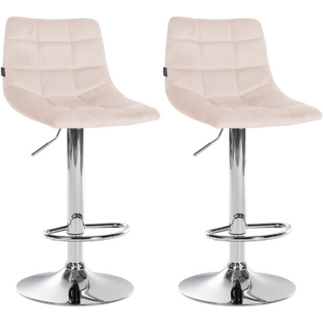 2er Set Barhocker Jerry Samt Chrom (1/5)