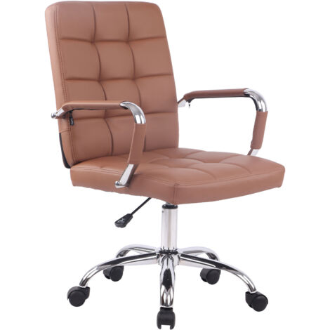 CLP – Chaise de bureau Deli Pro similicuir – Hauteur réglable 91-101 cm – Assise confortable 47-57 cm – Design moderne avec piétement chromé (1/5)