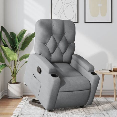 Fauteuil inclinable Gris clair Tissu vidaXL