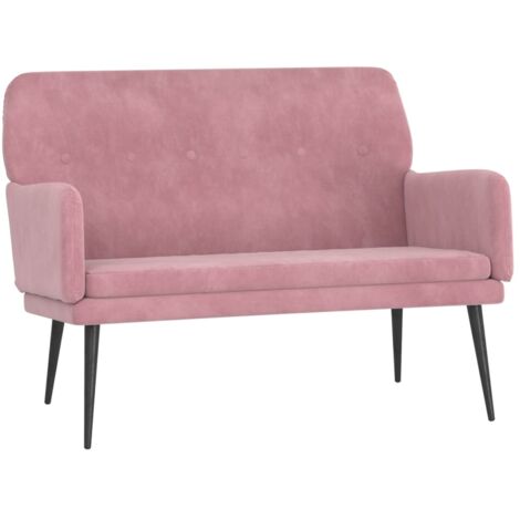 Vidaxl – Banc de salle à manger en velours rose 108x79x79 cm – Assise confortable et robuste – Cadre en métal pour stabilité (1/6)