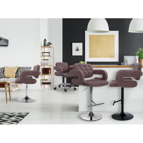 Lot de 2 Tabourets de Bar Retro Lumos Similicuir Look industriel et