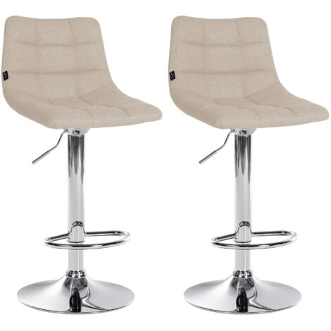 Ensemble de tabourets de crème en tissu Jerry à 2 bar, chrom (1/5)