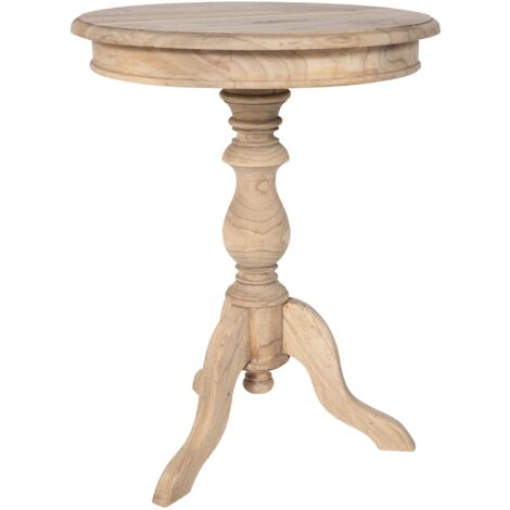 CLP – Table d'appoint ronde 50 cm – Hauteur 64 cm – Bois de mindi certifié FLEGT – Design moderne et stable pour salon, chambre ou bureau (1/5)