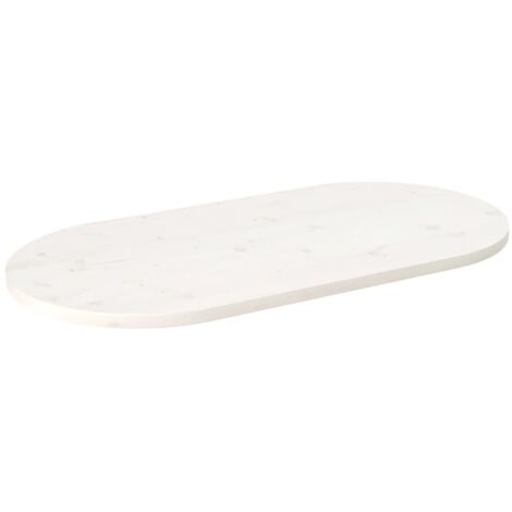 Vidaxl – Dessus de table ovale blanc 110x55 cm – Bois de pin massif 2,5 cm d'épaisseur – Pour restaurants et cafés – Unique et personnalisé
