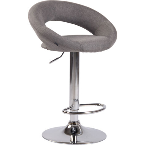 Tabouret de bar Olinda Tissu Gris Chrome (1/5)