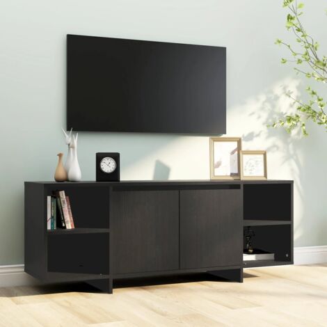Meubles de télévision avec un charme moderne avec 2 portes et 4 compartiments de couleurs différentes Couleur : Noir