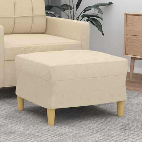 Repose pied Tabouret Confortable, Meuble de salon, Crème 60x50x41 cm Tissu vidaXL