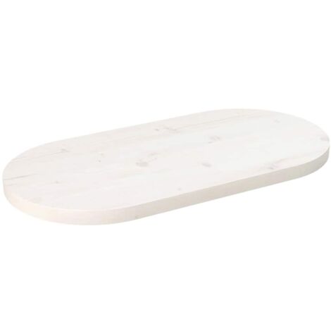vidaXL Table Top White 70x35x2,5 cm Solid Wood Pine Oval