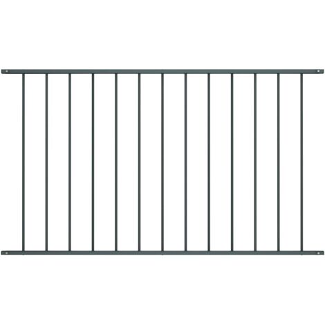 Vidaxl – Panneau de clôture en acier enduit de poudre 1,7x1,25 m – Résistant aux intempéries – Installation facile avec matériel inclus – Couleur anthracite