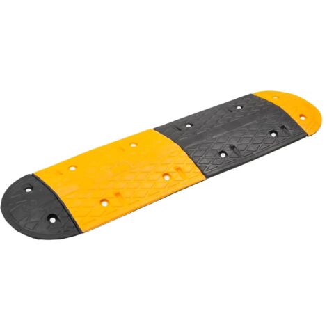 vidaXL Ralentisseur Jaune et noir 129x32,5x4 cm Caoutchouc