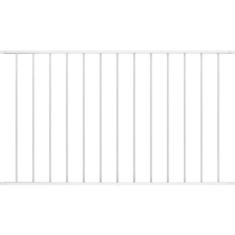 Vidaxl – Panneau de clôture en acier enduit de poudre 1,7x1 m – Résistant aux intempéries – Installation facile avec matériel inclus – Couleur blanche