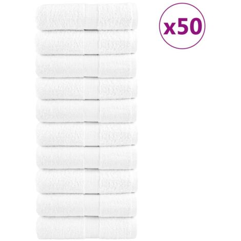 vidaXL Premium Wash Towels "SOLUND" 50 pcs White 30x30 cm 600 gsm