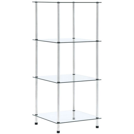 vidaXL 4-Tier Shelf Transparent 40x40x100 cm Tempered Glass