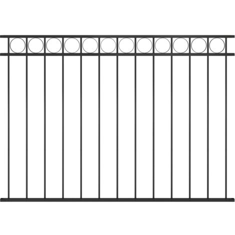 Vidaxl – Panneau de clôture en acier 1,7 x 1,2 m noir – Acier enduit de poudre – Résistant aux intempéries – Matériel de montage inclus