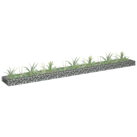 Vidaxl – Gabion surélevé en acier galvanisé 270x30x10 cm – Bordure élégante pour parterre de fleurs – Résistant aux intempéries et durable