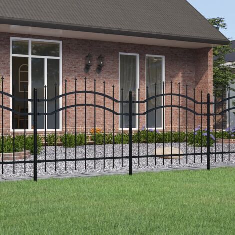 Vidaxl – Clôture de jardin en acier enduit de poudre 140 cm – Panneaux de 110 x 100 cm – Accessoires de montage inclus – Sécurité renforcée avec sommet de lance