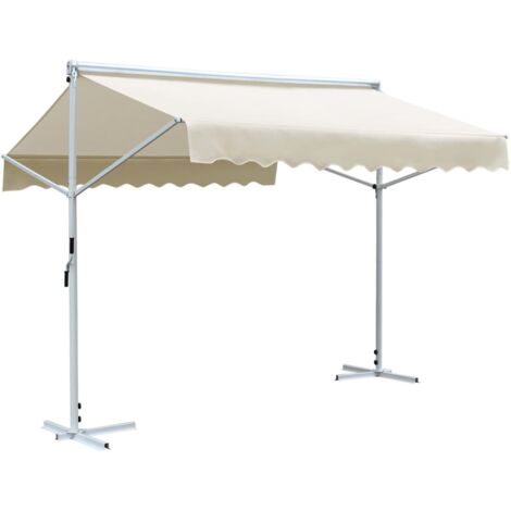 Vidaxl – Auvent autoportant 3x3 m crème – Cadre en acier robuste – Tissu résistant aux UV – Pour balcons, patios et terrasses