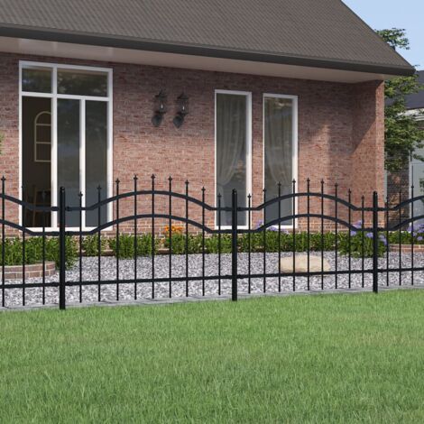 Vidaxl – Clôture de jardin en acier enduit de poudre 115 cm – Panneaux 110 x 75 cm avec sommet de lance – Barrière décorative et sécurisée