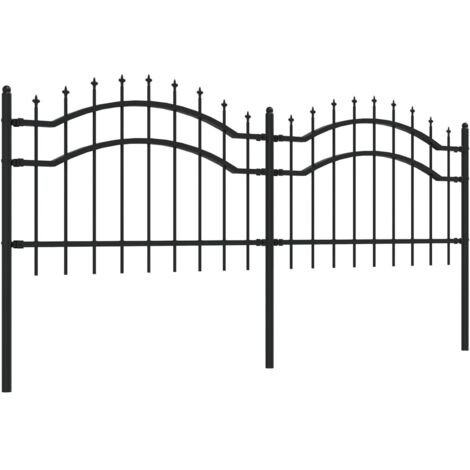Clôture De Jardin Avec Dessus En Lance VidaXL - Panneau Barrière 1,8m Acier Noir, Portillon Extérieur