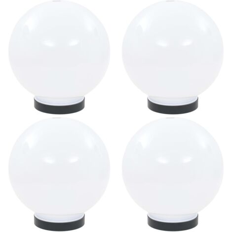 Vidaxl – Lot de 4 lampes à LED sphériques 20 cm – PMMA blanc – Alimentation électrique – Classe IP44 pour extérieur