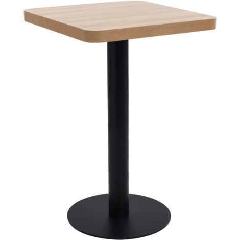 Vidaxl – Table de bistro marron clair 50x50 cm – MDF facile à nettoyer – Structure acier robuste – Pour 2 personnes – Assemblage simple - vidaXL615128 (1/9)