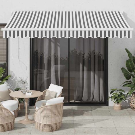 vidaXL Auvent rétractable anthracite et blanc 3,5x2,5m tissu/aluminium