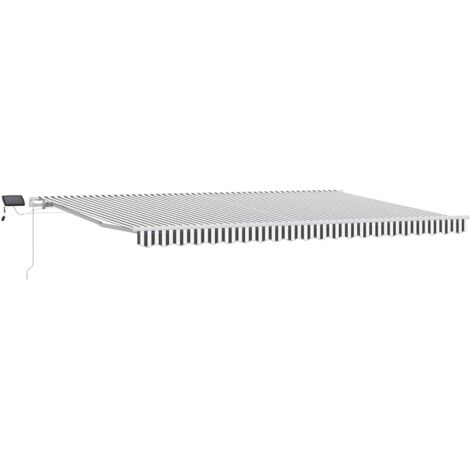 Auvent manuel rétractable avec LED anthracite blanc 500x300 cm vidaXL