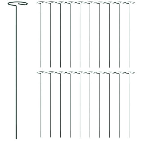 vidaXL Piquets pour plantes de jardin 20 pcs vert foncé 40 cm acier