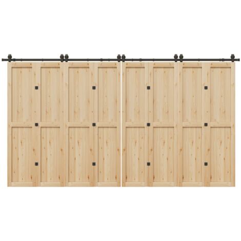 Vidaxl – Kit quincaillerie rail de porte coulissante 400 cm – Acier enduit de poudre – Roulements internes pour glissement silencieux – Installation facile