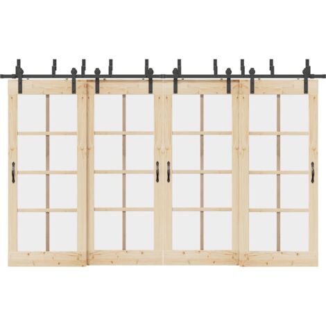 vidaXL Kit de quincaillerie de porte coulissante 366 cm acier noir