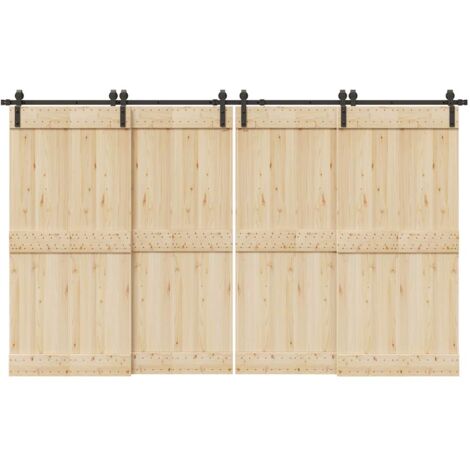 Vidaxl – Kit de quincaillerie pour porte coulissante 366 cm – Acier noir – Capacité 100 kg – Pour portes 91,5 cm de large – Installation facile