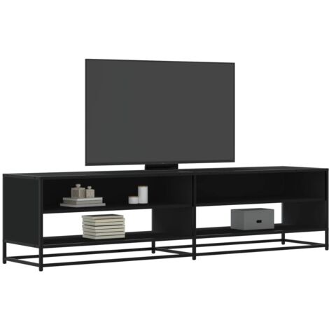 vidaXL TV Cabinet Black 180.5x40x46 cm Engineered Wood (1/6)