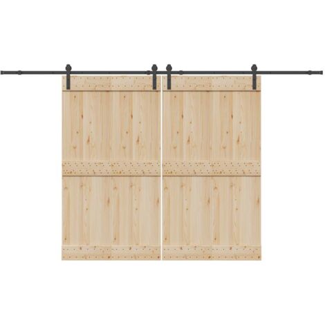 vidaXL Sliding Door Hardware Kit 366 cm Steel Black (1/5)