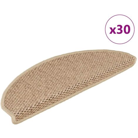 Tapis d'escalier autocollants 30 pcs 65x21x4 cm sable vidaXL