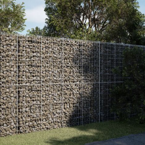 vidaXL Gabion Basket with Cover 200x100x200 cm Galvanised Iron (1/5)