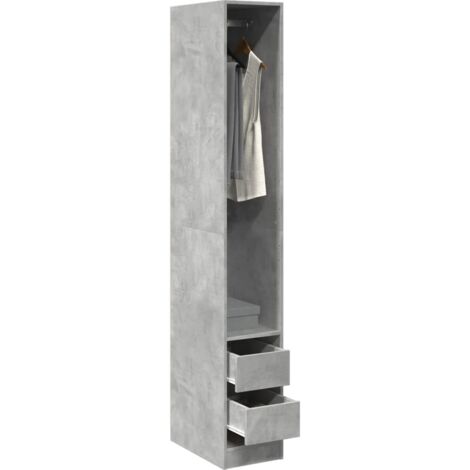 vidaXL Garde-robe gris béton 30x50x200 cm bois d'ingénierie