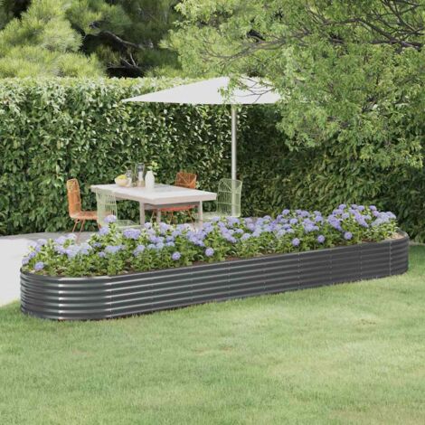 vidaXL Lit surélevé de jardin Acier enduit de poudre Anthracite