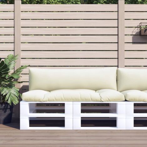 vidaXL Pallet Cushions 2 pcs Cream Fabric (1/5)