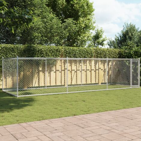 Vidaxl – Cage pour chien avec porte 6x2x1,5 m – Acier galvanisé durable – Enclos extérieur ventilé – Sécurisé et spacieux