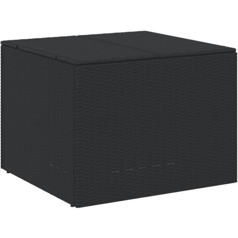 Vidaxl – Coffre de jardin 291L en poly rotin noir – Sac intérieur résistant à l'eau – Cadre en acier robuste – Rangement extérieur durable