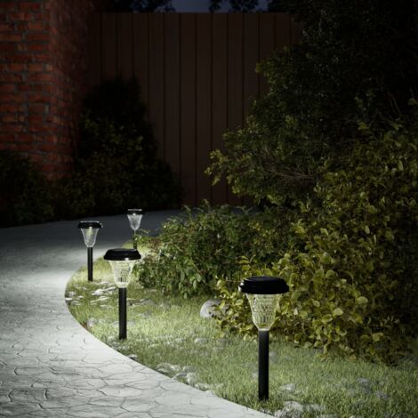 vidaXL Solar Pathway Lights with Ground Spikes 12 pcs White (1/5)